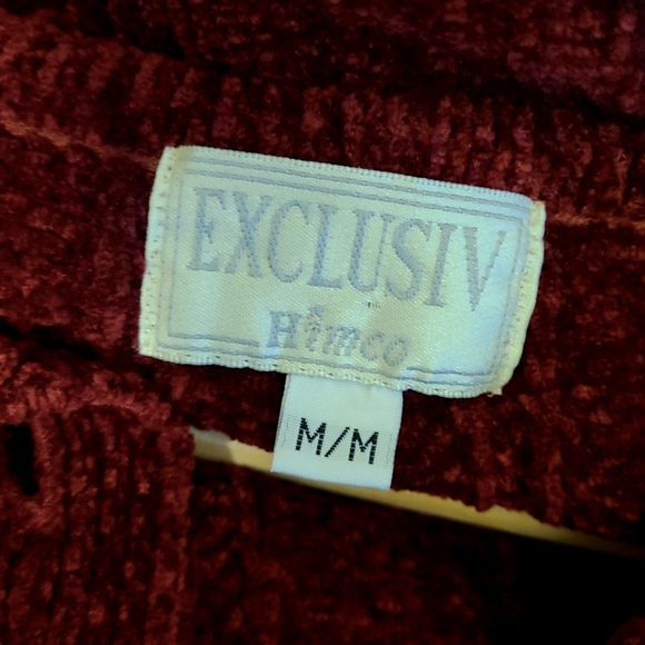 Chunky Burgundy Red Knit Oversized Comfy Button Up Collared Cardigan - Picture 2 of 2